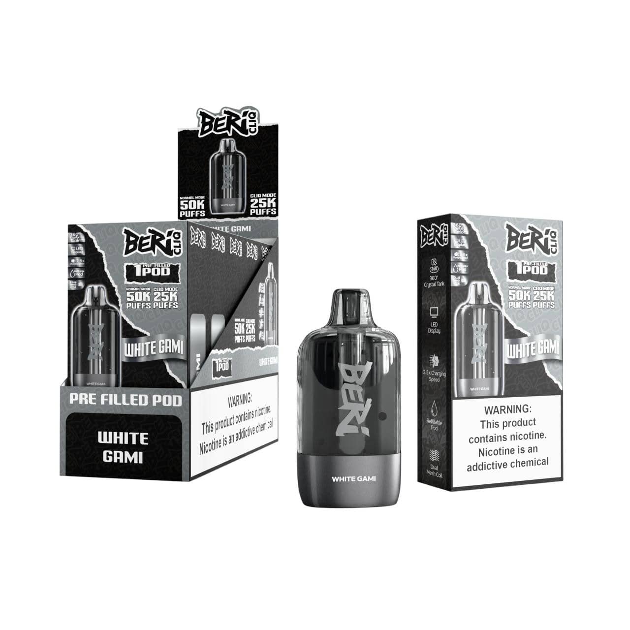 White Gami - Beri Cliq 50k Disposable Pod