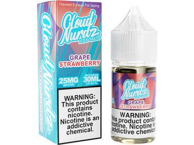Cloud Nurdz E-Liquid - Grape Strawberry Salts Iced 30ML Bottle