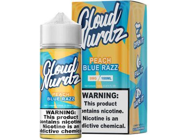 Cloud Nurdz E-Liquid - Peach Blue Razz 100ML Bottle