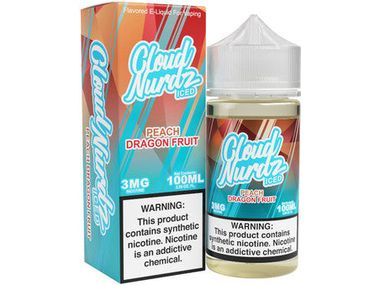 Cloud Nurdz E-Liquid - Iced Peach Dragon Fruit 100ML Bottle
