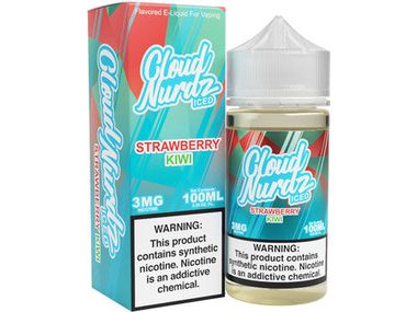 Cloud Nurdz E-Liquid - Strawberry Kiwi Iced 100ML Bottle