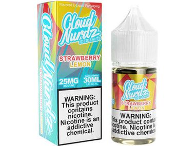 Cloud Nurdz E-Liquid - Strawberry Lemon Iced Salts 30ML Bottle