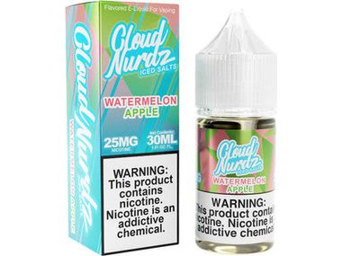 Cloud Nurdz E-Liquid - Watermelon Apple Salts 30ML Bottle