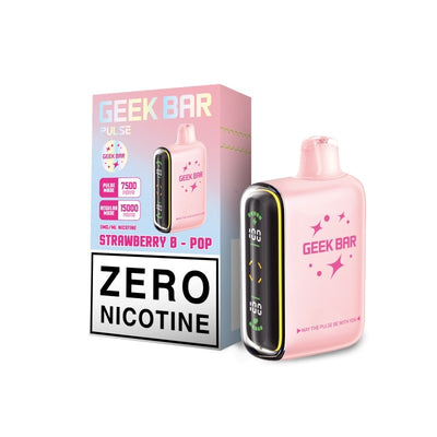 Strawberry B-Pop - Geek Bar Pulse 15000 Zero Nicotine Disposable