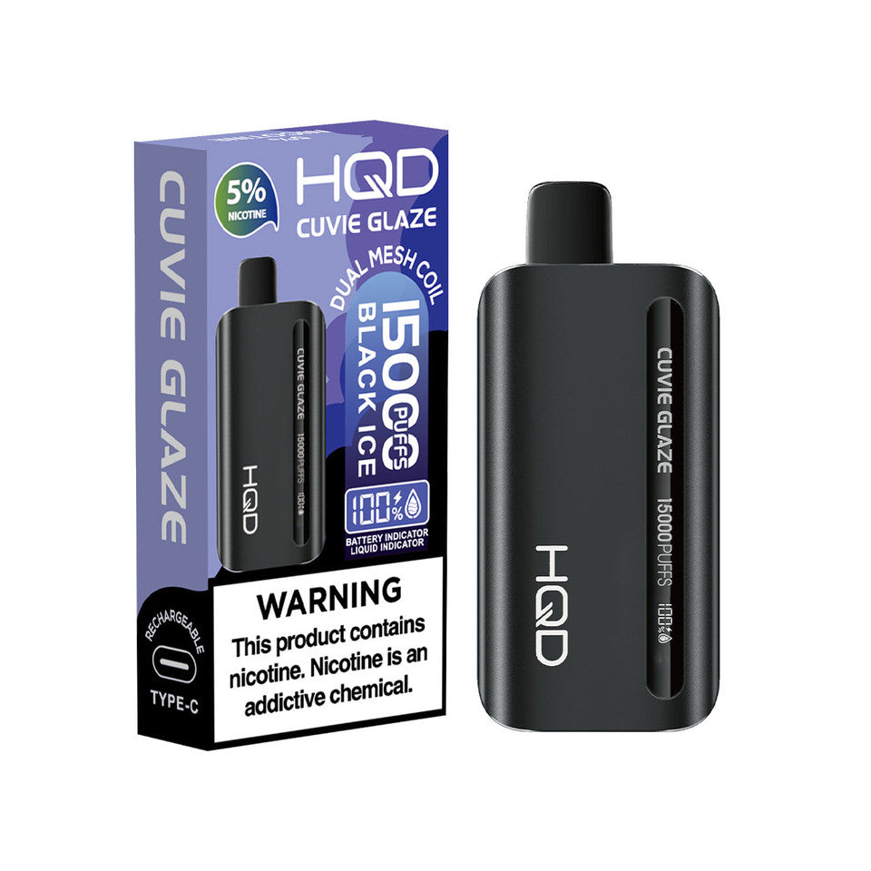 Hqd Cuvie Glaze Disposable Vape 12000 - Black Ice