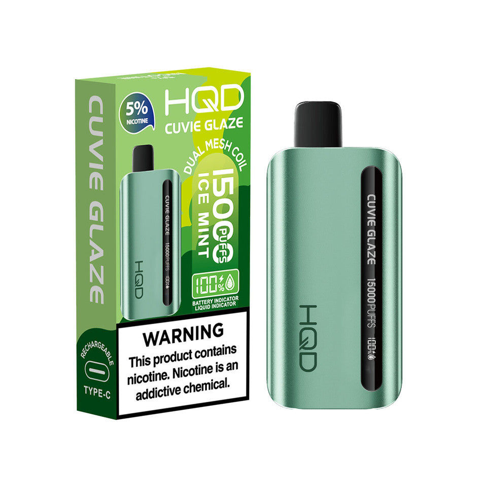 Hqd Cuvie Glaze Disposable Vape 15000 - Ice Mint