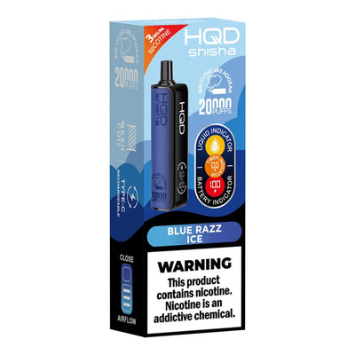 Blu Razz Ice - HQD Shisha 20k Disposable