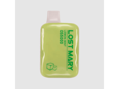 A green disposable vaping device labeled 'Lost Mary OS5000' with white text on a clear background.