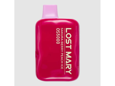 Lost Mary Os 5000 Sakura Berry Peach Ice flavored disposable vape device.