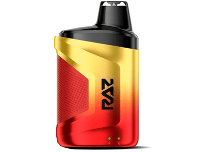 Raz CA6000 Georgia Peach flavored disposable vape device.