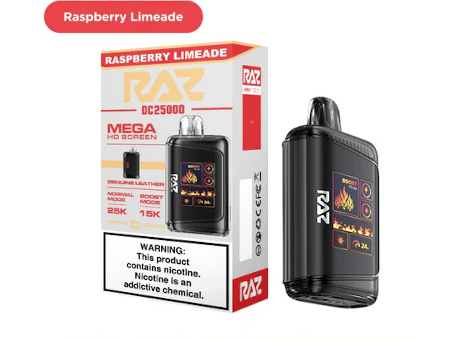 Raz DC25000 Disposable Vape - Raspberry Limeade