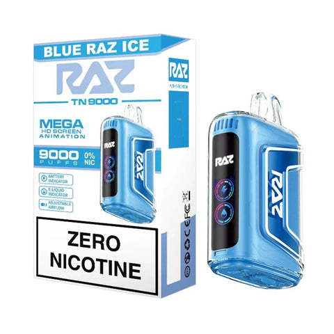 Blue Raz Ice - Raz TN9000 Zero Nicotine Disposable