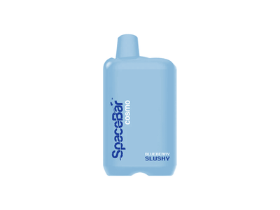 Spacebar Cosmo Blueberry Slushy flavored disposable vape device.