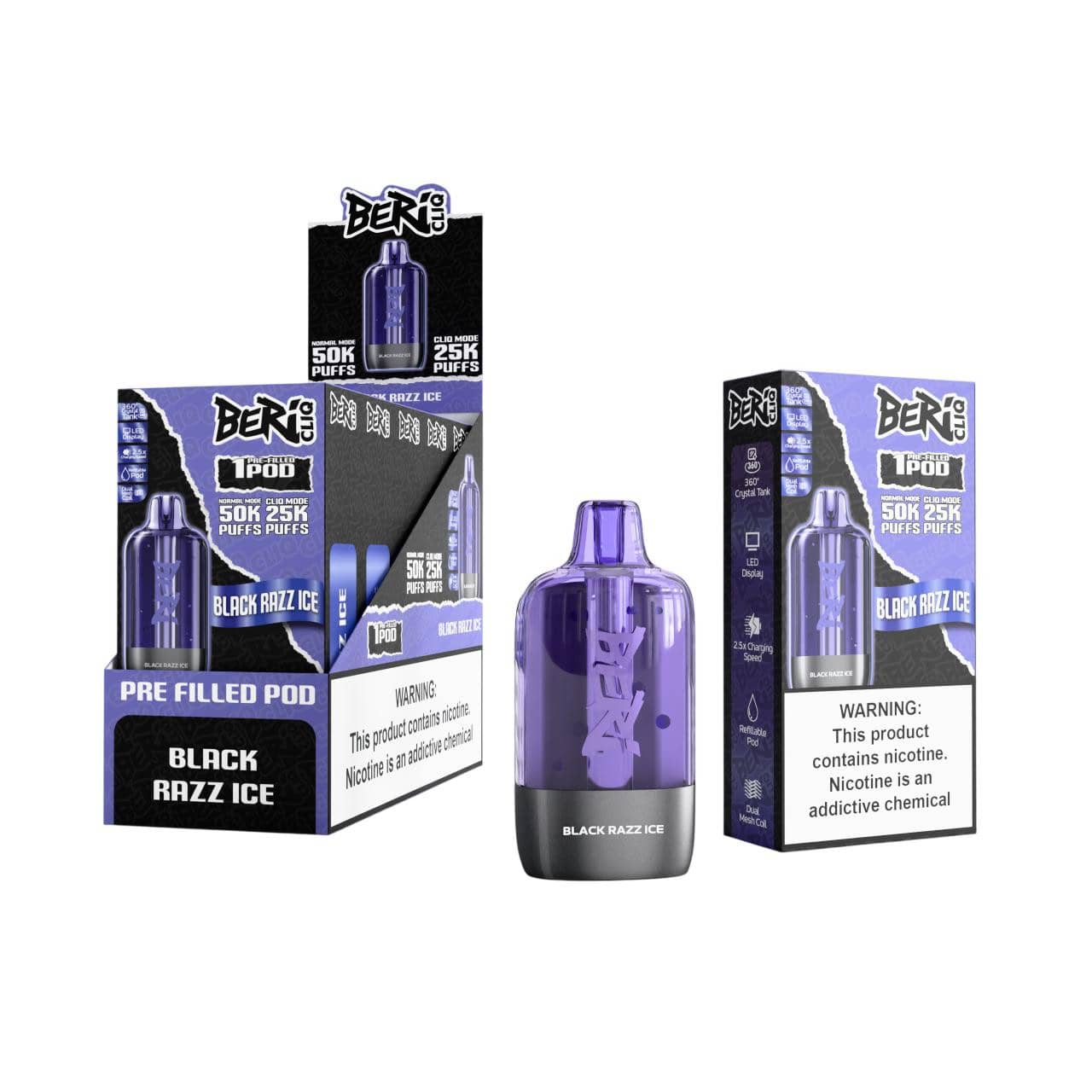 Black Razz Ice - Beri Cliq 50k Disposable Pod