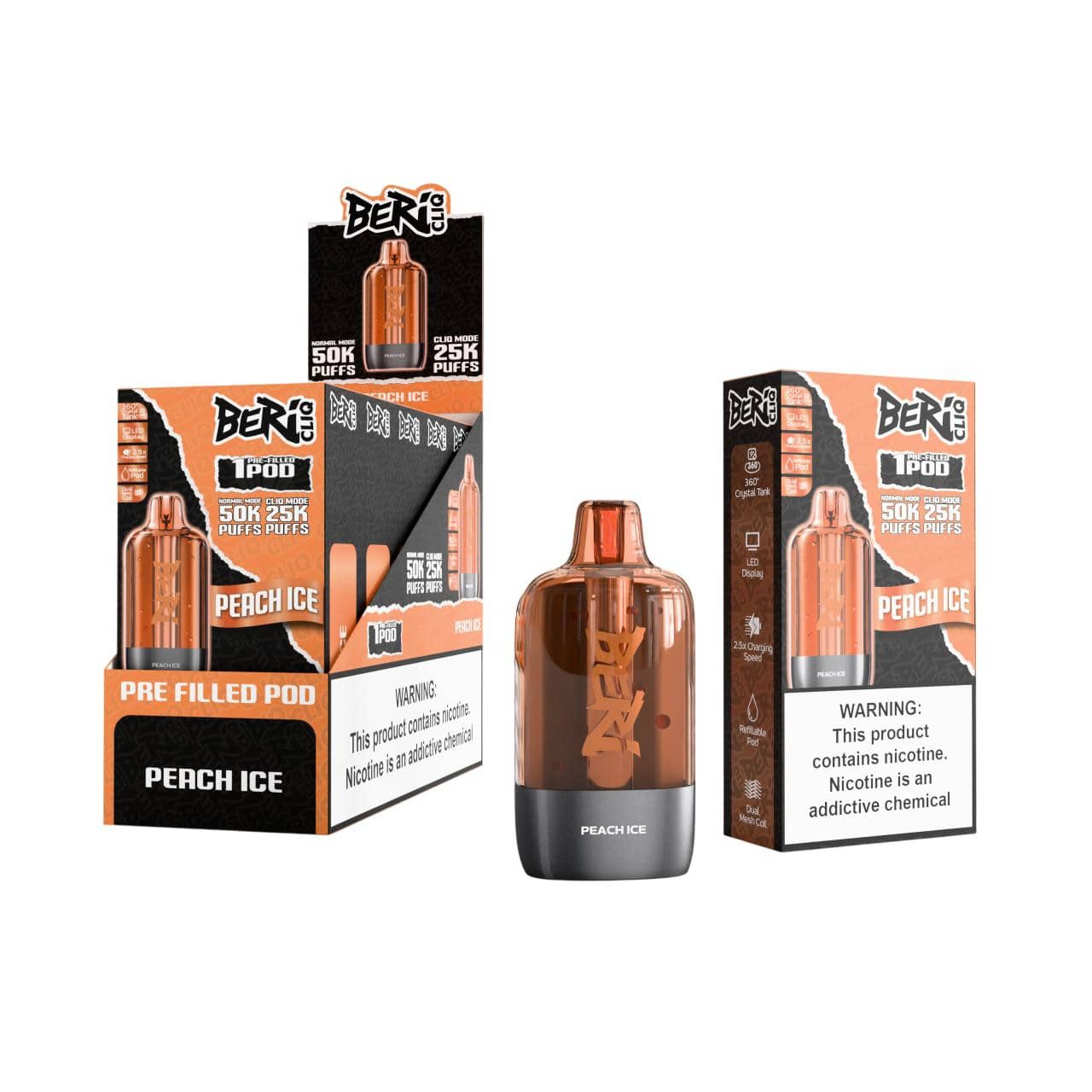 Peach Ice - Beri Cliq 50k Disposable Pod