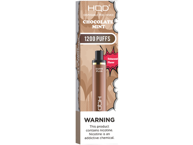 HQD Cuvie Plus Chocolate disposable vape pod original box