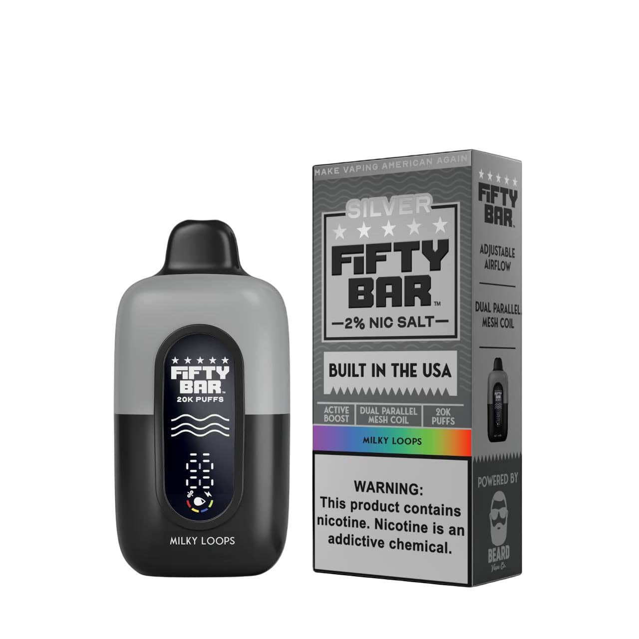 Milky Loops - Fifty Bar V2 Silver Series 20K Vape