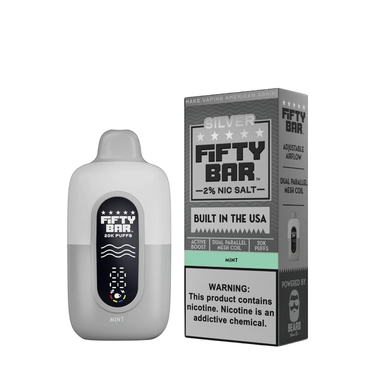 Mint - Fifty Bar V2 Silver Series 20K Vape