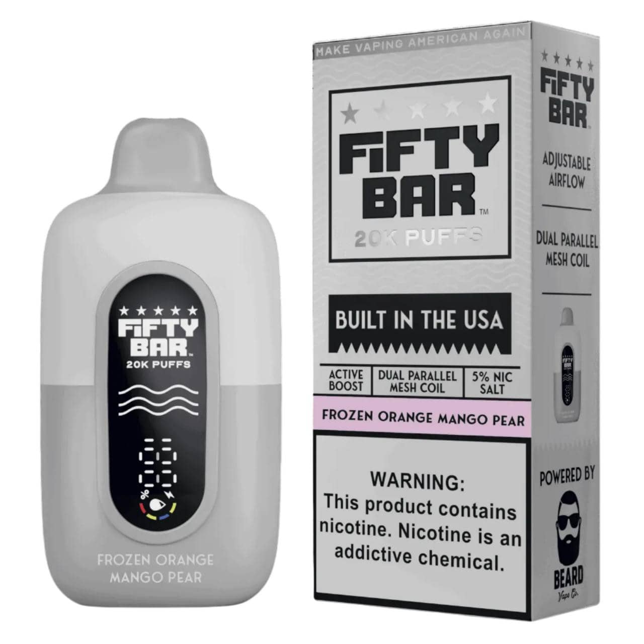 Frozen Orange Mango Pear - Fifty Bar V2 White Series 20K Vape