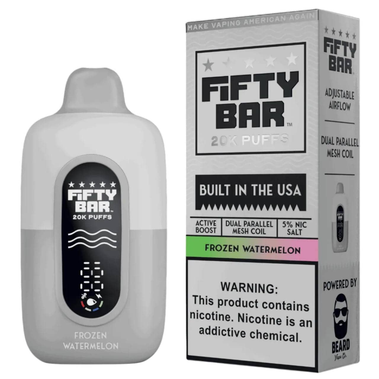 Frozen Watermelon - Fifty Bar V2 White Series 20K Vape