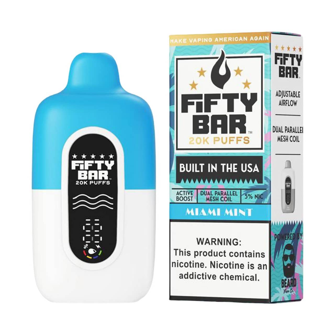 Miami Mint - Fifty Bar V2 White Series 20K Vape