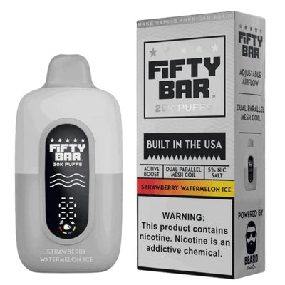 Strawberry Watermelon Ice - Fifty Bar V2 White Series 20K Vape