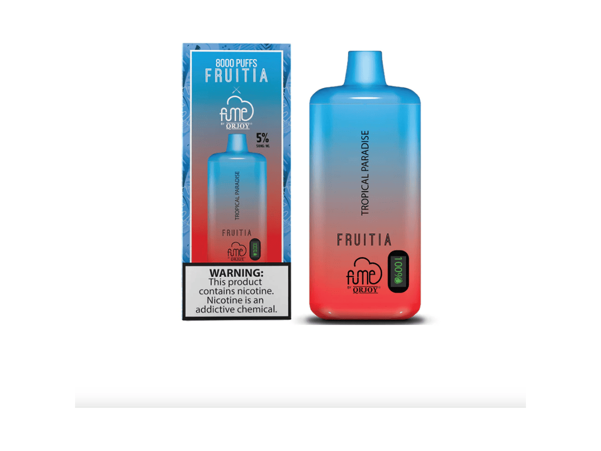 Fume Fruitia Tropical Paradise flavored disposable vape device.