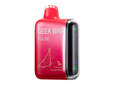 Geek Bar Pulse - Dragon Melon flavored disposable vape device and box.