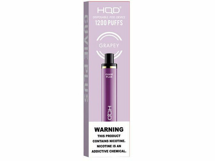 HQD Cuvie Plus Grapey disposable vape pod original box