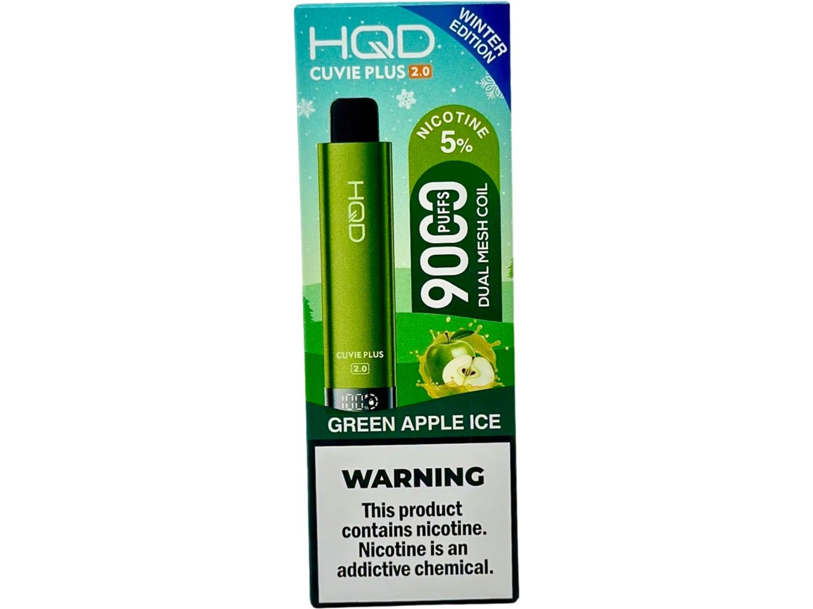 HQD Cuvie Plus 2.0 Disposable Vape - Green Apple Ice 