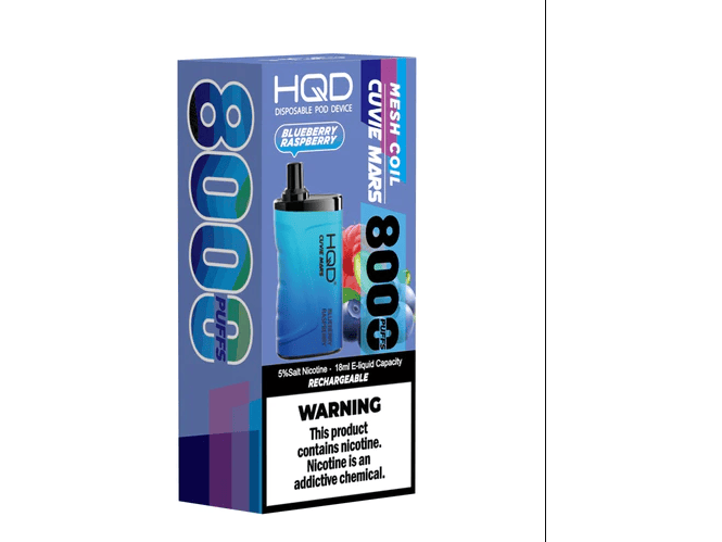 HQD Cuvie Mars Blueberry Raspberry disposable vape device box