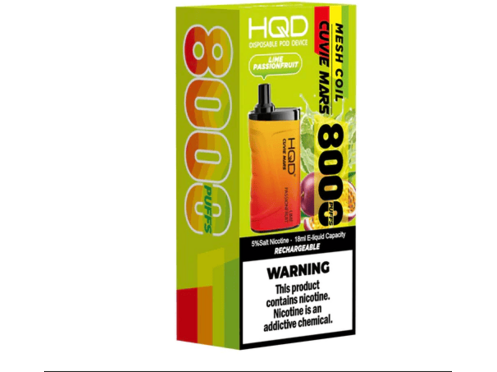 HQD Cuvie Mars Lime Passion Fruit disposable vape device