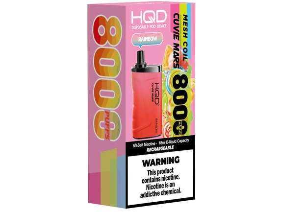 HQD Cuvie Mars Rainbow flavored disposable vape device box