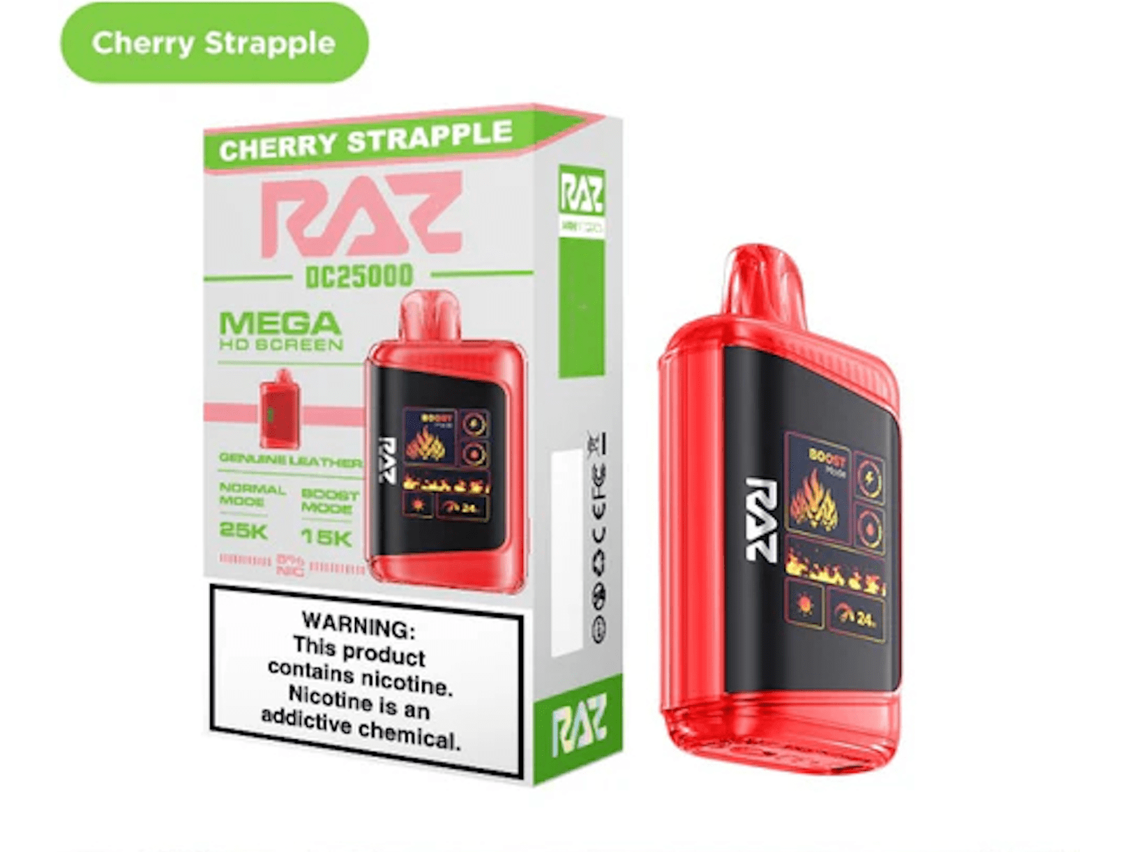 Raz Disposable Vape DC25000 - Cherry Strapple 