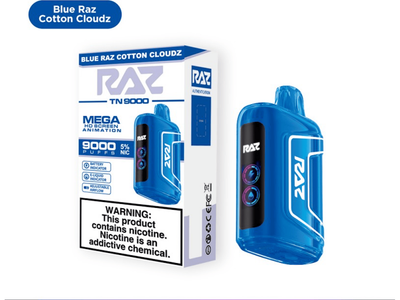 Raz TN9000 Disposable Vape - Blue Raz Cotton Clouds