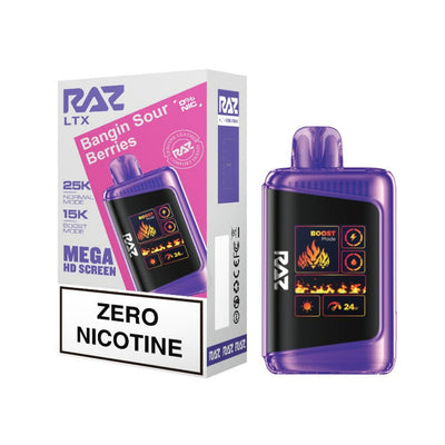 Bangin Sour Berries - Raz LTX DC25000 Zero Nicotine Disposable
