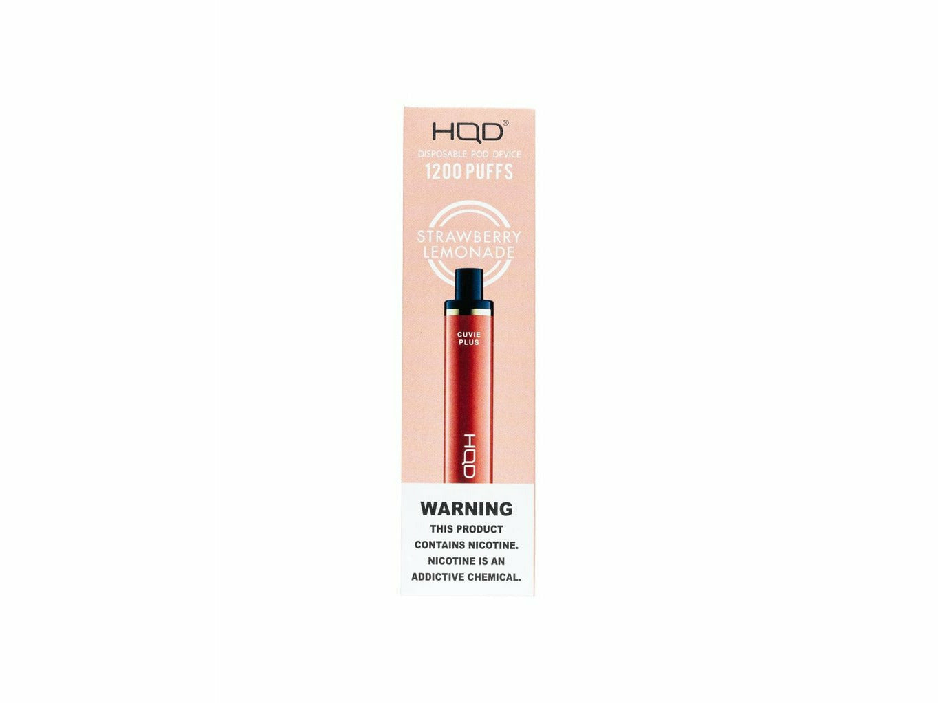 HQD Cuvie Plus Strawberry Lemonade Flavor disposable vape device box