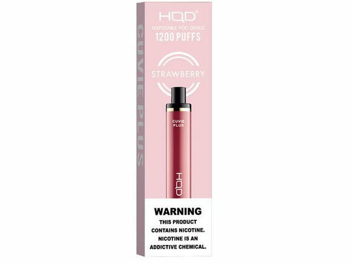 HQD Cuvie Plus Strawberry Flavor disposable vape device box