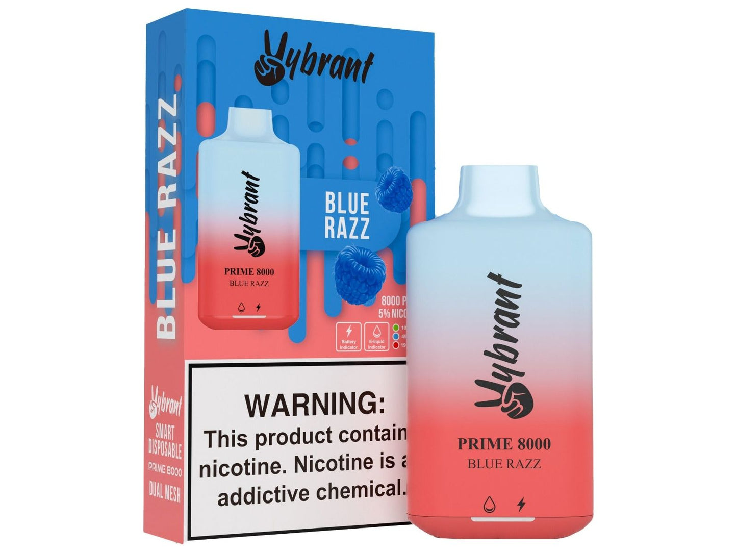 Vybrant Prime 8000 Disposable Vape - Blue Razz