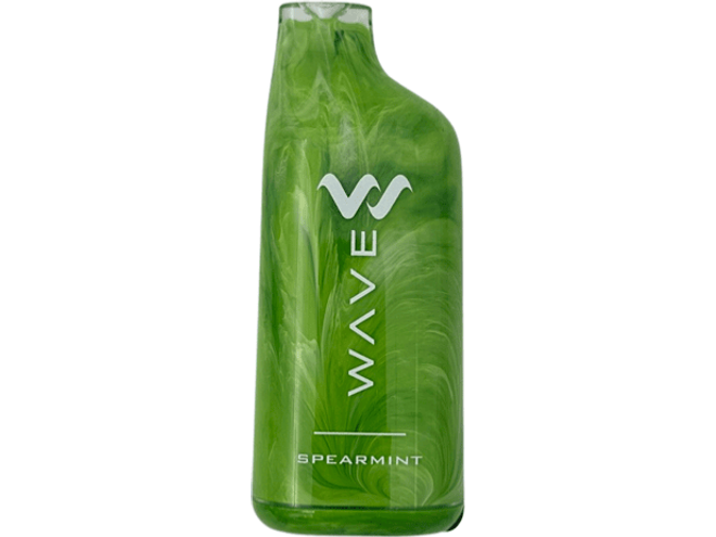 Wave 8000 Spearmint flavored disposable vape device.