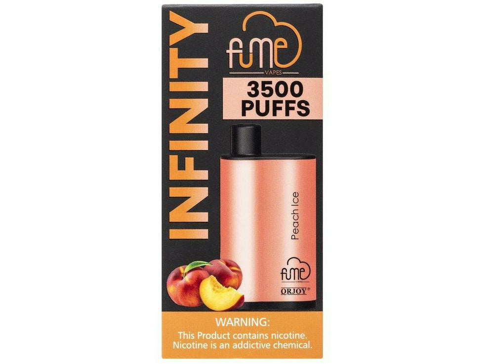 Fume Peach ICE size Infinity disposable vape device Box